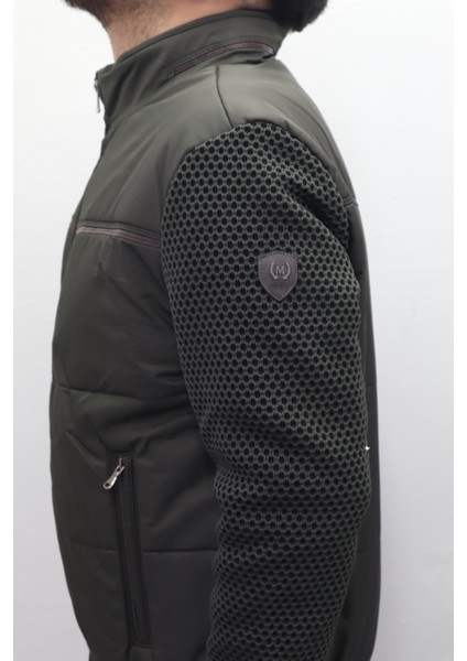 Fistan Store Erkek Hakim Yaka Spor Kesim Normal Kalıp Kolları Çelik Örgü Kışlık Mont modelleri