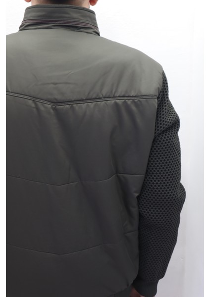 Fistan Store Erkek Hakim Yaka Spor Kesim Normal Kalıp Kolları Çelik Örgü Kışlık Mont