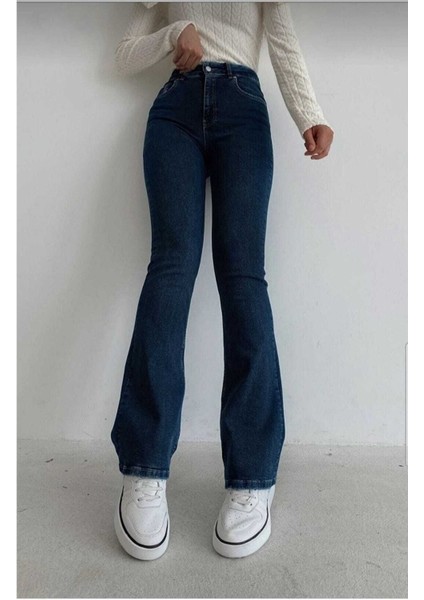 jean Koyu Mavi Ispanyoljean Flare Kadın Solmaz Power modelleri