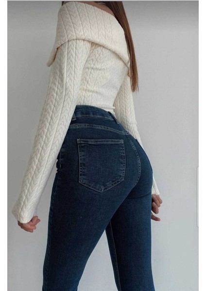 jean Koyu Mavi Ispanyoljean Flare Kadın Solmaz Power fırsatları