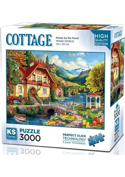 Games 3000 Parça Gölet Kenarındaki Ev Puzzle