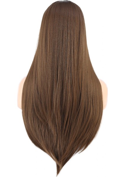 Düz Perçemli Uzun Fiber Sentetik Peruk - Kumral indirimleri