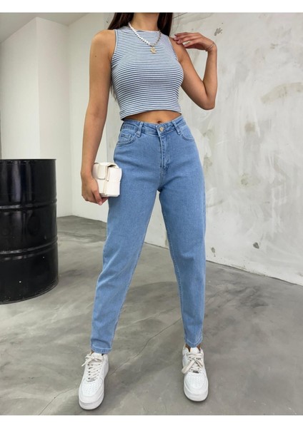 Macro Yüksek Bel Mam Jean Likralı Denim (New)