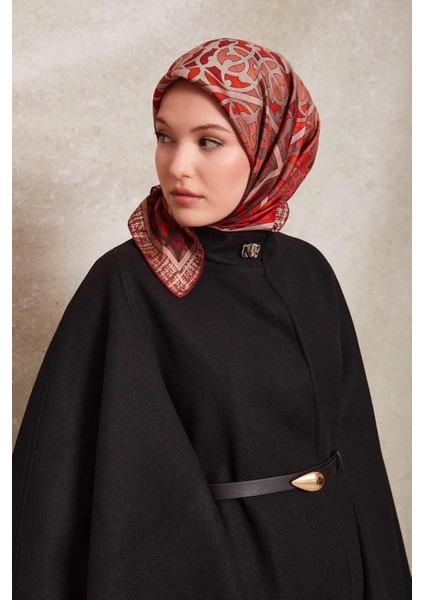 Kiremit Vectör Desen Twill İpek Eşarp fiyatları