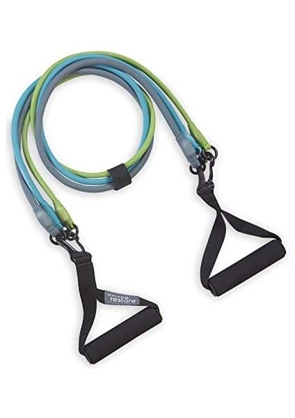 Gaiam Restore 3'ü 1 Arada Direnç Bandı Seti, Konforlu Saplı Köpük Saplı Egzersiz Ipi ve Yoğun Antrenman Için Kolay Ayarlanabilir Klipsler.