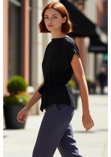 Kadın Düğmeli Kuşaklı Kolsuz Bisiklet Yaka Üst Kaliteli Şık Rahat Modern Zarif Günlük fırsatları