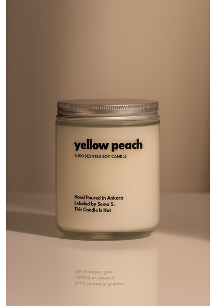 : Yellow Peach : Cam Kavanozda Kokulu %100 Soya Mum (Şeftali, Bal Özü, Kiraz Çiçeği) fiyatları