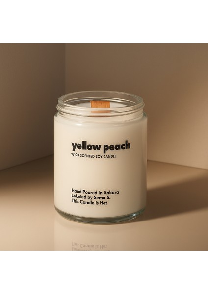 : Yellow Peach : Cam Kavanozda Kokulu %100 Soya Mum (Şeftali, Bal Özü, Kiraz Çiçeği) modelleri