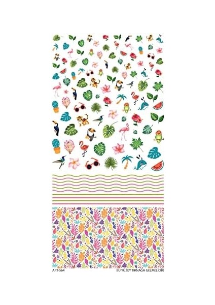 Artikel Tropik-1 Tırnak Dövmesi, Tırnak Tattoo, Nail Art, Tırnak Sticker