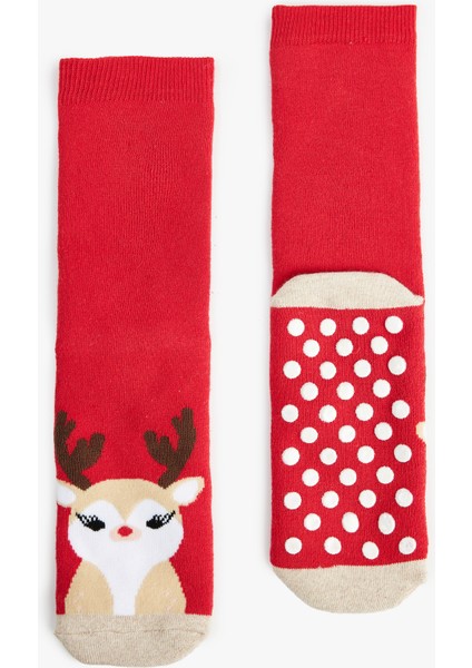 Pamuklu Yılbaşı Temalı Havlu Soket Çorap fiyatları