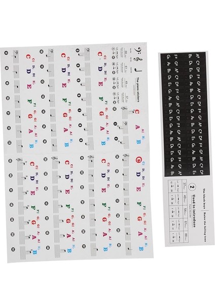 Klavye Nota Çıkartmaları 2 Sayfa Piyano Klavye Çıkartmaları Erkek ve Kız Çocukları Için Piyano Öğrenme Çıkartmaları Çıkarılabilir