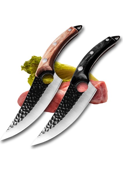 El Dövmesi Sırp Kasap Bıçağı (Gül Ağacı Saplı )