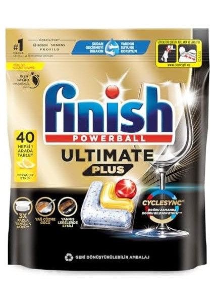 Finish Ultimate Plus Limon 40'lı