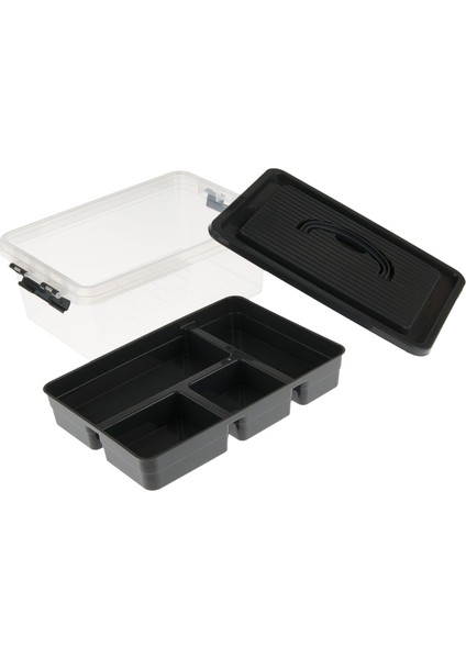 Çok Amaçlı Düzenleyici Kutu - Antrasit / Şeffaf - 21X31X12 cm fiyatları
