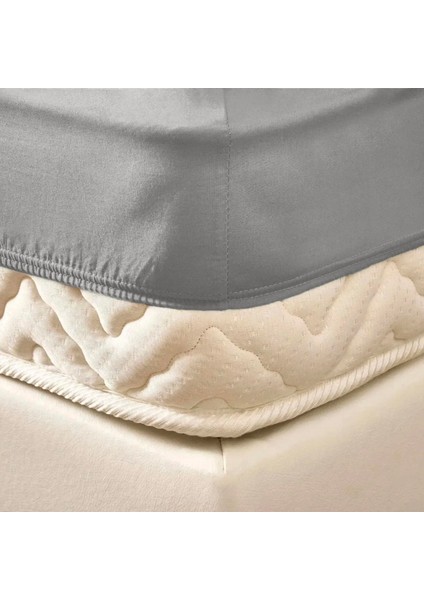 Soft Penye Çift Kişilik Lastikli Çarşaf - Gri - 160X200 cm fiyatları