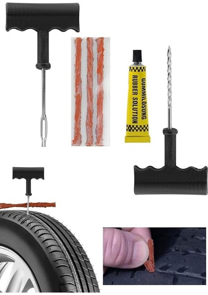 6 Parça Tamir Kiti Otomobil Araba Bisiklet Motor Lastik Tamir Kiti Seti