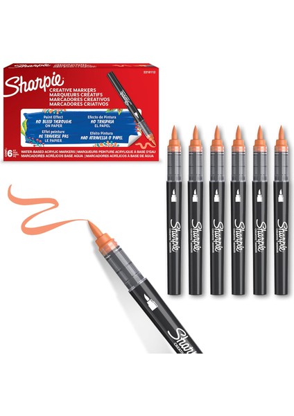 Akrilik Markör, Fırça Uç, Turuncu