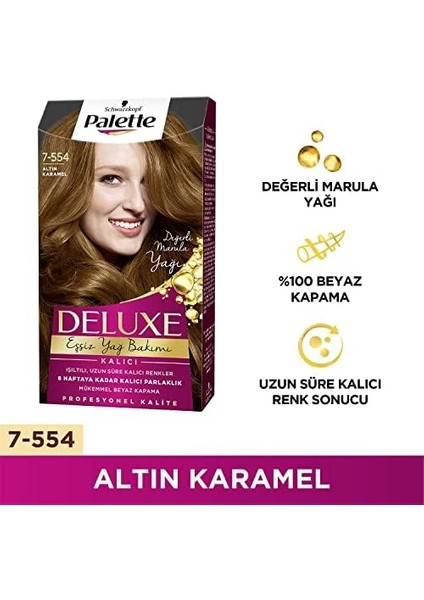 Schwarzkopf Palette Deluxe 7-554 Altın Karamel Saç Boyası
