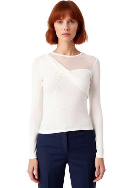 Kadın Vücuda Oturan Yaka Detaylı Uzun Kollu Örme Kaliteli Şık Rahat Modern Zarif Günlük modelleri