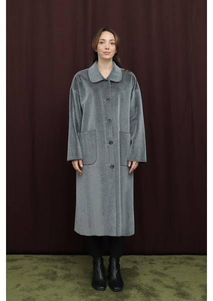 Kadın Düğme ve Cep Detaylı Fox Kaban - 15220KBN modelleri