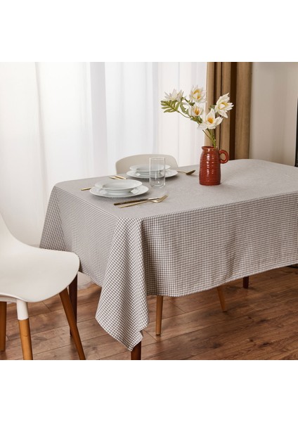 Soft Pötikareli Masa Örtüsü - Gri - 140X200 cm