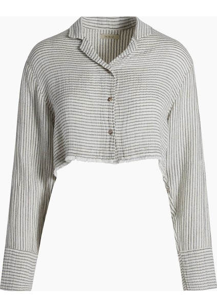 Siyah Çizgili Kısa Gömlek