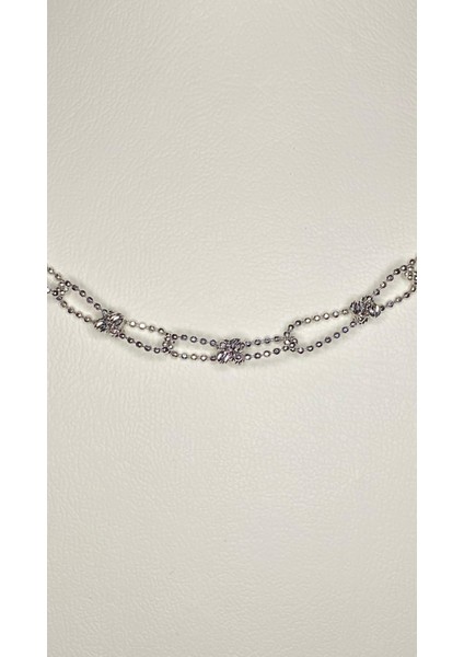 14 Ayar Beyaz Altın Dorikalı Ataş Kolye