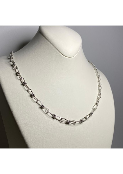 14 Ayar Beyaz Altın Dorikalı Ataş Kolye modelleri