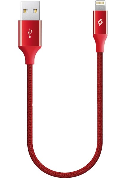 Alumicable Mini 30CM Lightning Şarj Kablosu- Kırmızı (2DK28K)