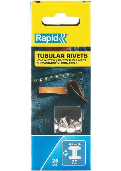 Deri Için Delikli Perçinler, 8 mm Başlı Perçinler, Gümüş Renkli, 25 Adet (2 Parça)