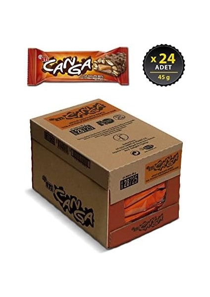 Eti Canga Yer Fıstıklı Karamelli Nuga Bar 45 G x 24 Adet modelleri