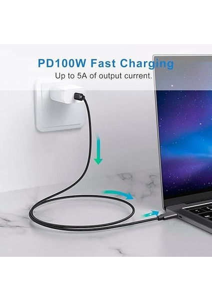 Force 100W Type-C To Type-C USB 3.1 Gen2 10 Gbps 4k@60hz Hızlı Şarj Data ve Görüntü Aktarım Kablosu Örgülü Gn (3 Metre) fırsatları