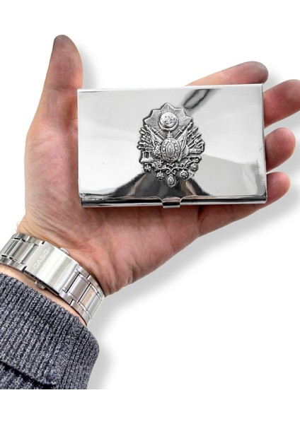 Osmanlı Bayrağı Motifli Gümüş Sigara Tabakası