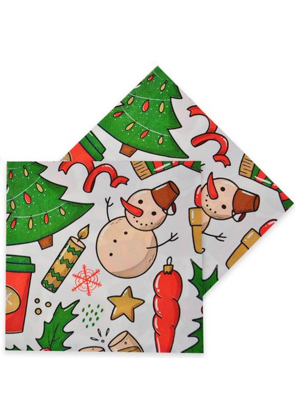 Yılbaşı Peçete 33X33 cm 16LI Kardan Adam Motifli