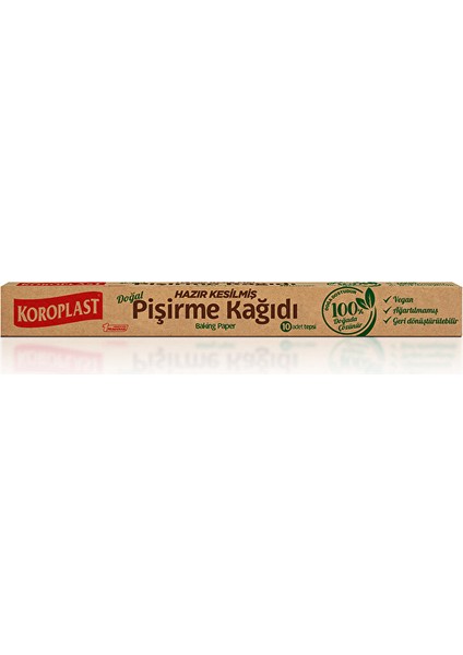 3 Adet Koroplast Doğal Pişirme Kağıdı 10'lu Hazır Kesilmiş