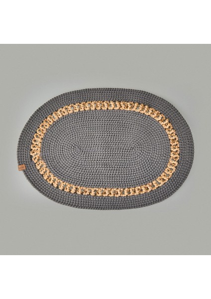 Jüt Görünümlü Kapı Önü Paspası - Antrasit - 50X70 cm