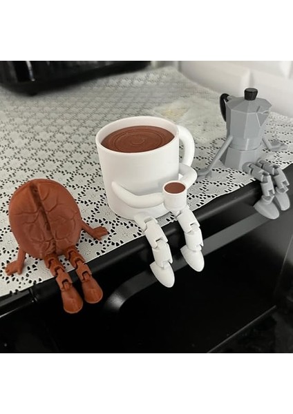 Kahve Dekoratif Biblo Seti, 3 Parça, Moka Pot, Kahve Çekirdeği ve Fincan, Masaüstü Süs fiyatları