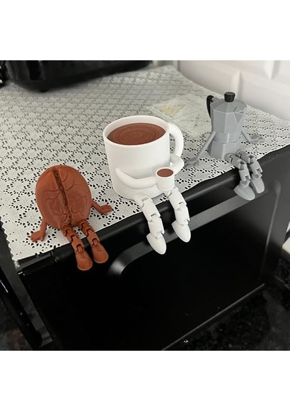 Kahve Dekoratif Biblo Seti, 3 Parça, Moka Pot, Kahve Çekirdeği ve Fincan, Masaüstü Süs fırsatları