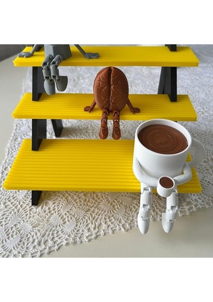 Kahve Dekoratif Biblo Seti, 3 Parça, Moka Pot, Kahve Çekirdeği ve Fincan, Masaüstü Süs indirimleri