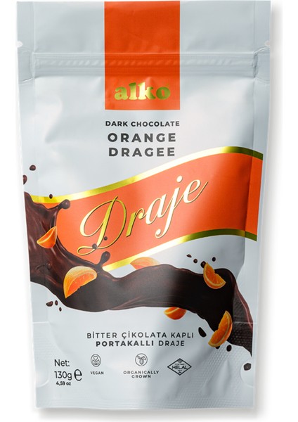 Bitter Çikolatalı Portakallı Draje 130 gr