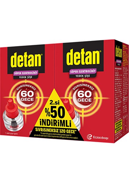 3 Adet Detan Elektro Likit Sinekkovar Yedek 60 Gece 2.si %50 Indirimli