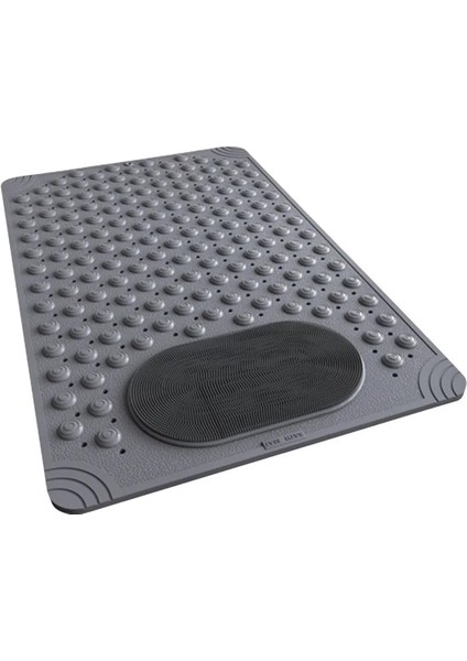 Home Antrasit Renk Silikon Kaymaz Tabanlı Banyo Paspası Duş Kaydırmazı Vantuzlu 36 x 69,5 cm