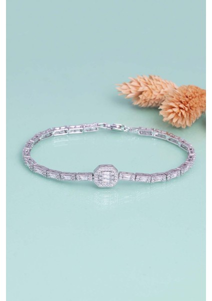 Su Yolu Süzme Baget Taşlı 925 Ayar Gümüş Bileklik fırsatları