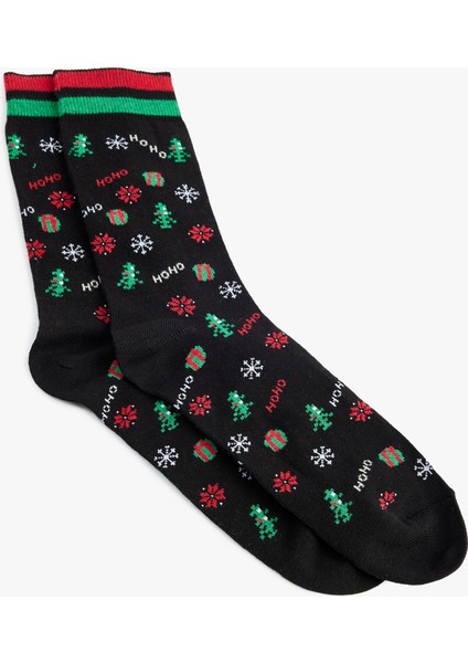 Pamuklu Yılbaşı Temalı Havlu Soket Çorap fiyatları