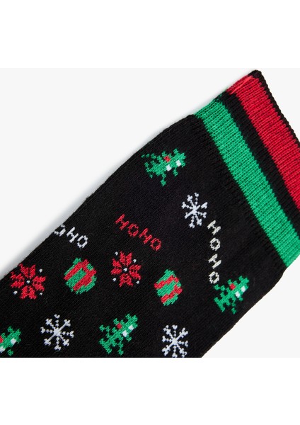 Pamuklu Yılbaşı Temalı Havlu Soket Çorap modelleri