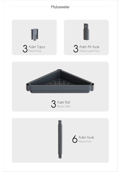 Omaş 3 Katlı Üçgen Raf Ünitesi – Köşe Alanlar Için Şık ve Pratik Düzenleyici Köşe Banyo Rafı modelleri