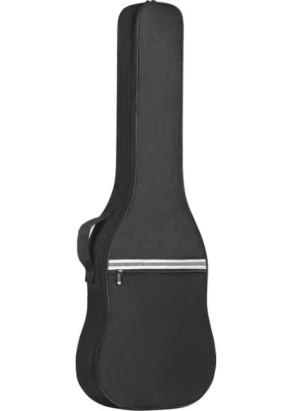 Gitar Çantası Çantası 41 Inç Gitar Çantası Akustik Gitar Gitar Bas Gitar Klasik Gitar ve Daha Fazlası, Siyah Beyaz