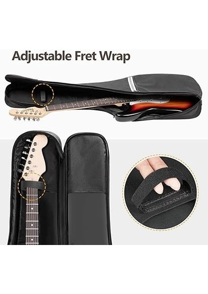 Gitar Çantası Çantası 41 Inç Gitar Çantası Akustik Gitar Gitar Bas Gitar Klasik Gitar ve Daha Fazlası, Siyah Beyaz modelleri