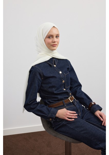 Organik Crash Şal Ekru fırsatları