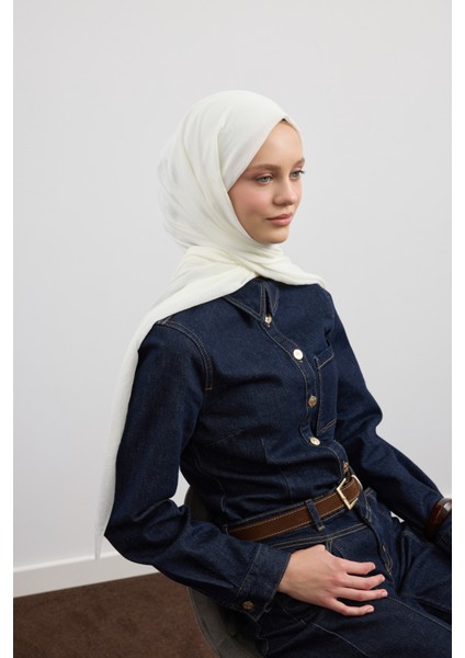 Organik Crash Şal Ekru indirimleri